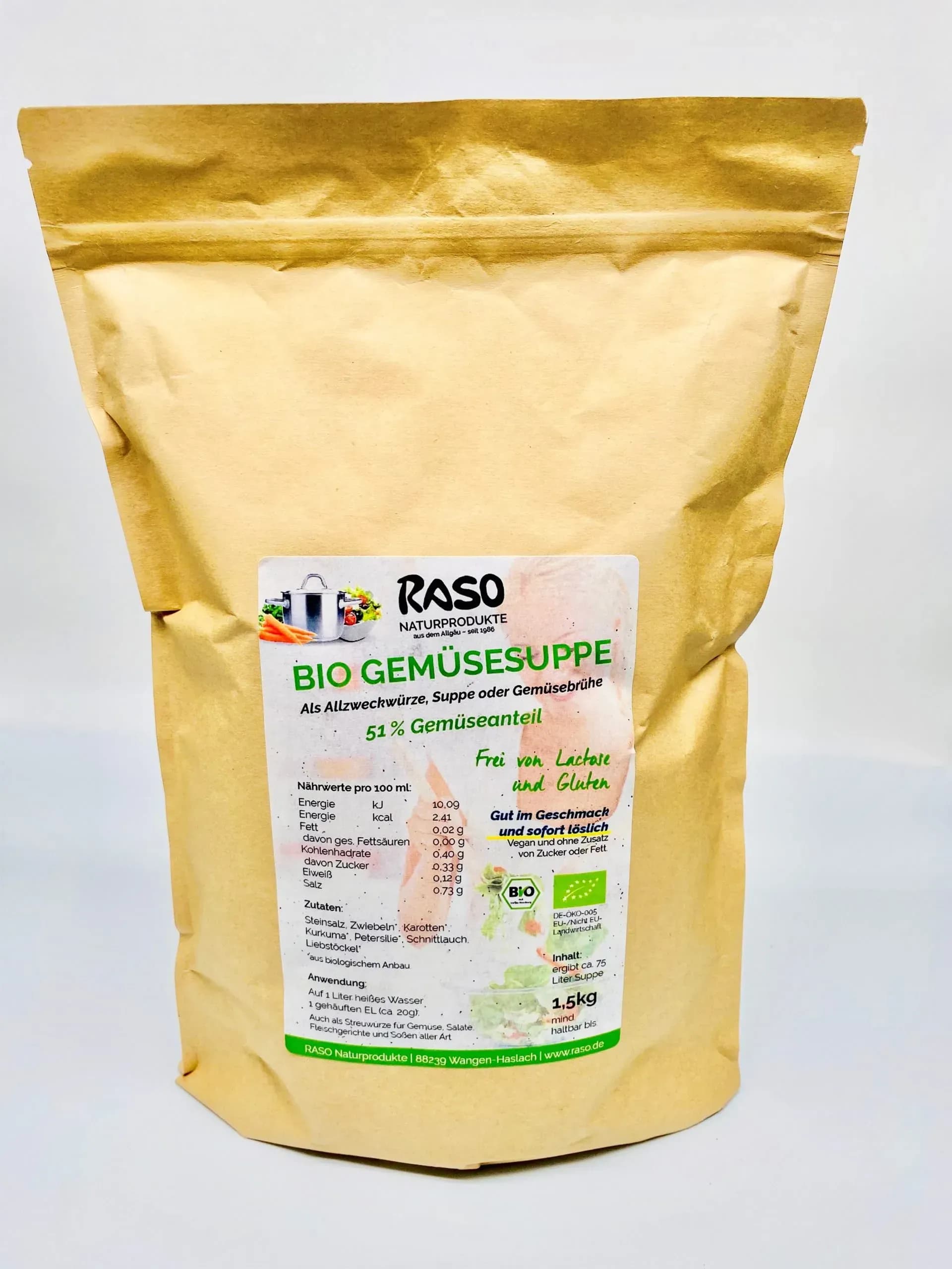 RASO BIO Gemüsebrühe - salzreduziert